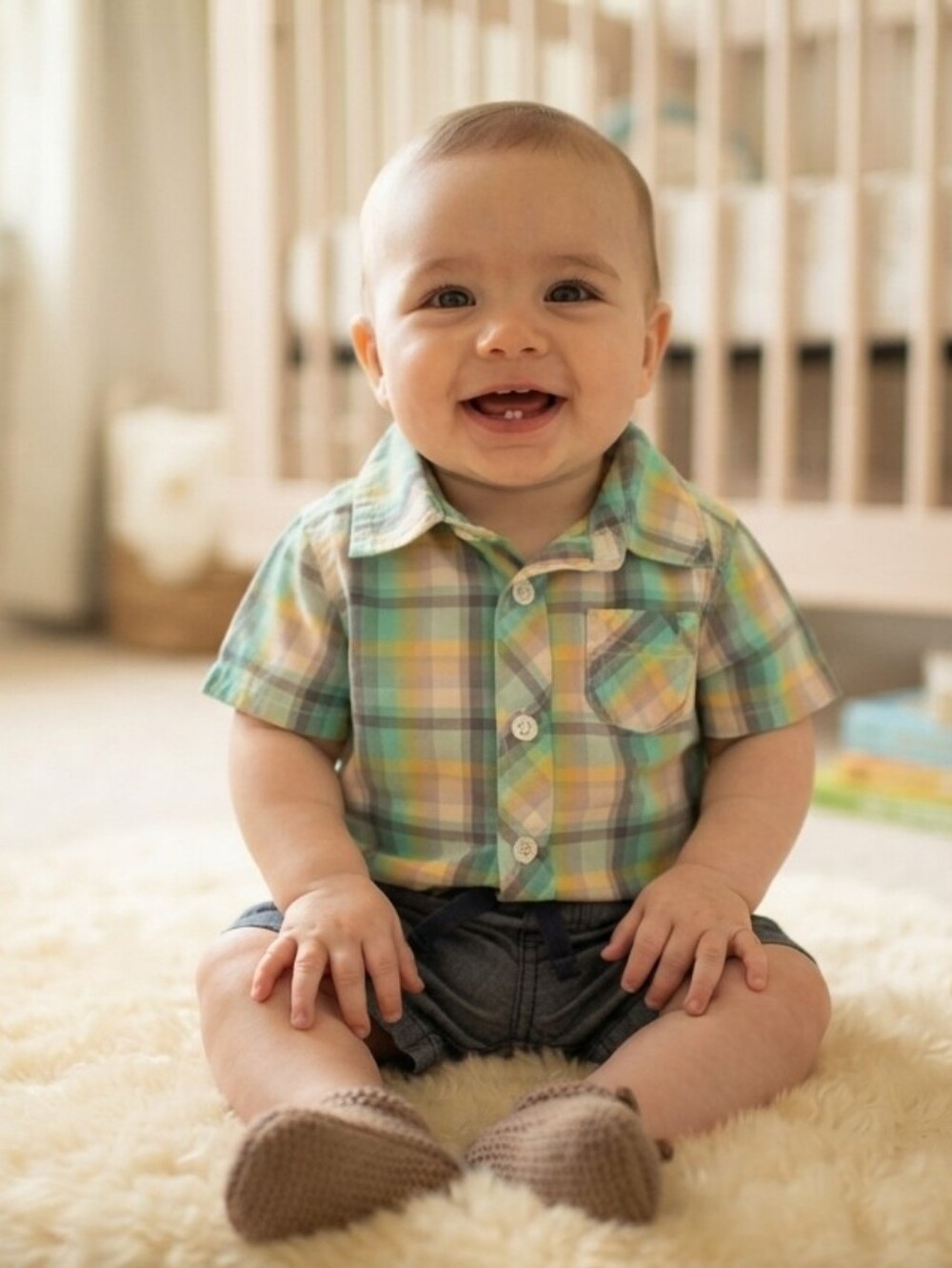 Old Navy 6-9M Multicolor Plaid Shirt